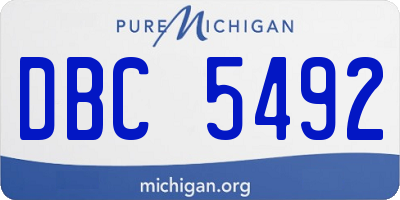 MI license plate DBC5492