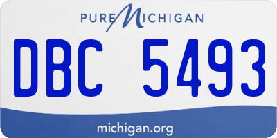 MI license plate DBC5493