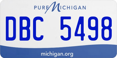 MI license plate DBC5498