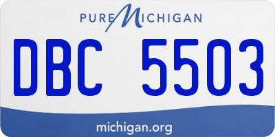 MI license plate DBC5503