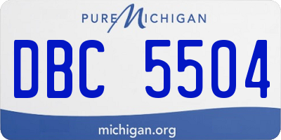MI license plate DBC5504