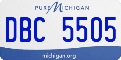 MI license plate DBC5505