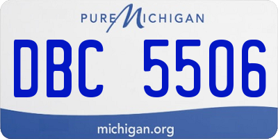 MI license plate DBC5506