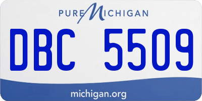 MI license plate DBC5509