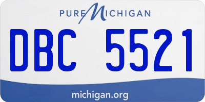 MI license plate DBC5521