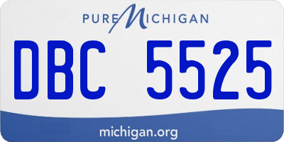 MI license plate DBC5525