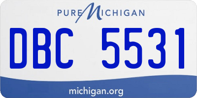 MI license plate DBC5531