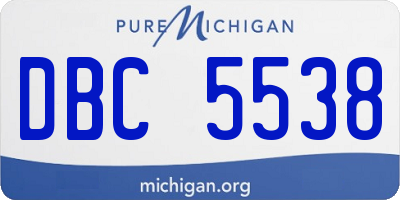 MI license plate DBC5538