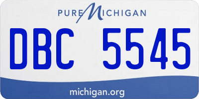 MI license plate DBC5545