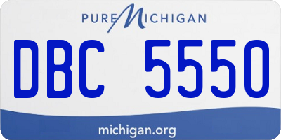 MI license plate DBC5550