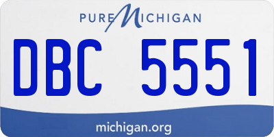 MI license plate DBC5551