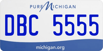 MI license plate DBC5555
