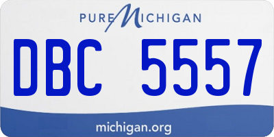 MI license plate DBC5557