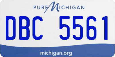 MI license plate DBC5561