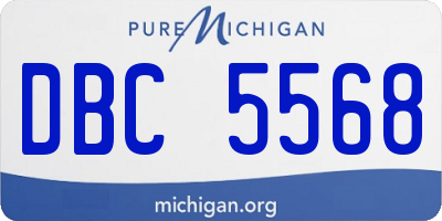 MI license plate DBC5568