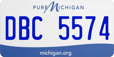 MI license plate DBC5574
