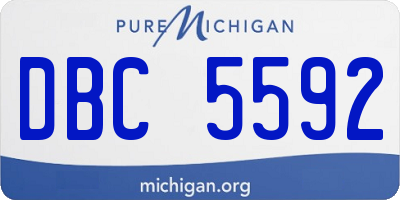 MI license plate DBC5592