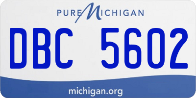 MI license plate DBC5602