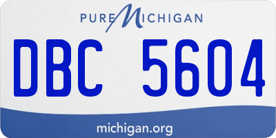 MI license plate DBC5604