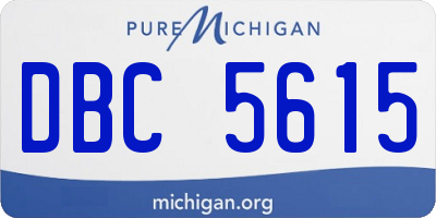 MI license plate DBC5615