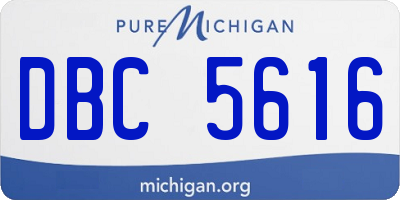 MI license plate DBC5616