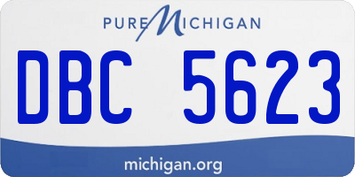 MI license plate DBC5623
