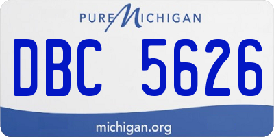 MI license plate DBC5626