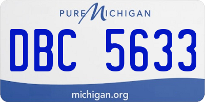 MI license plate DBC5633
