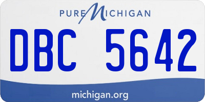 MI license plate DBC5642