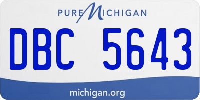 MI license plate DBC5643