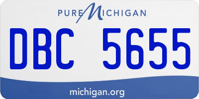 MI license plate DBC5655