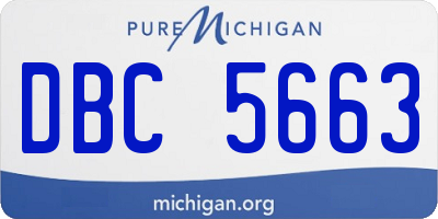 MI license plate DBC5663