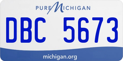 MI license plate DBC5673