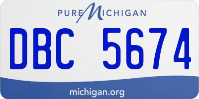 MI license plate DBC5674