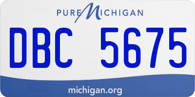 MI license plate DBC5675