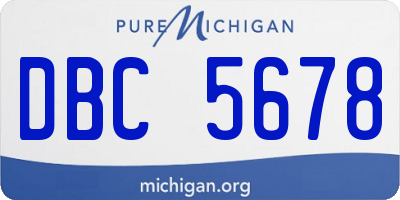 MI license plate DBC5678