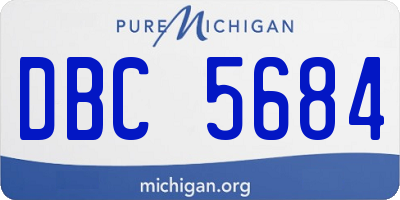 MI license plate DBC5684