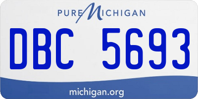 MI license plate DBC5693