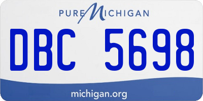 MI license plate DBC5698
