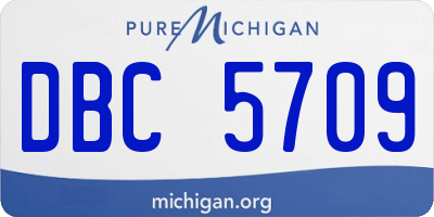 MI license plate DBC5709