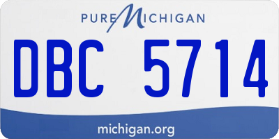 MI license plate DBC5714