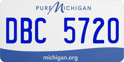 MI license plate DBC5720