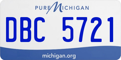 MI license plate DBC5721
