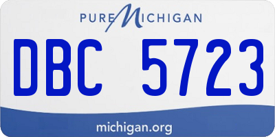 MI license plate DBC5723