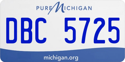 MI license plate DBC5725