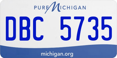 MI license plate DBC5735