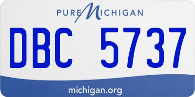 MI license plate DBC5737