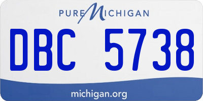 MI license plate DBC5738