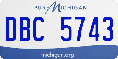 MI license plate DBC5743