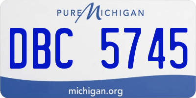 MI license plate DBC5745